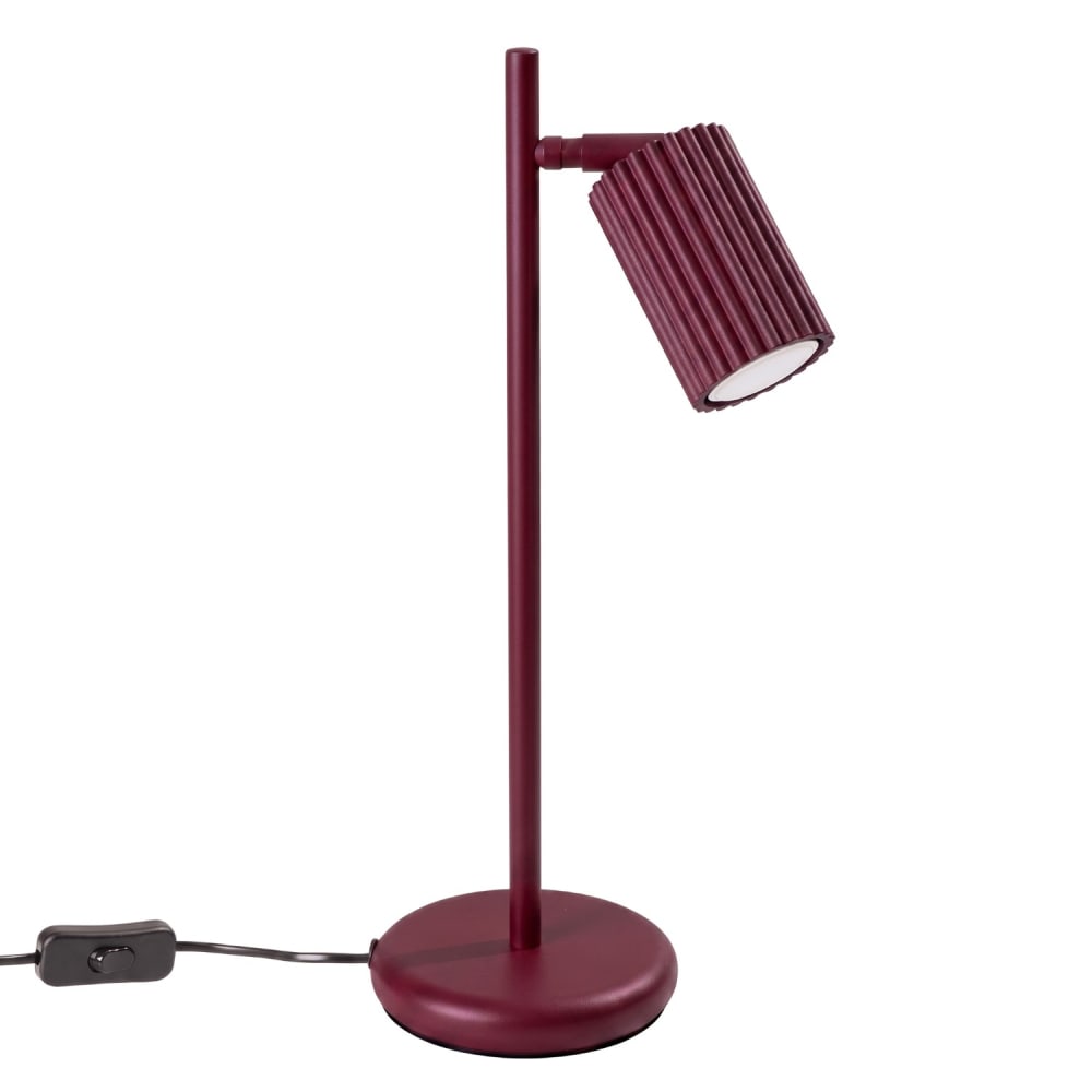 Lampe de bureau aluminium bourgogne h 43 cm