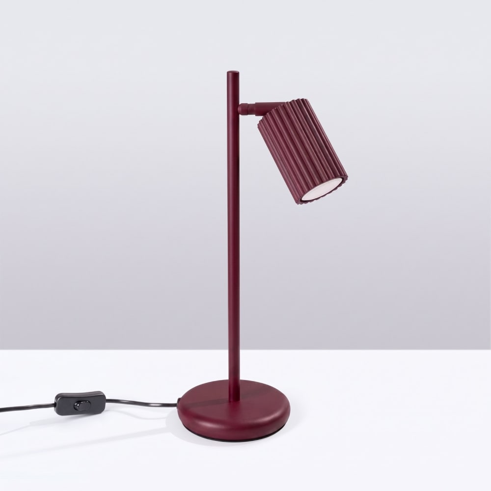 Lampe de bureau aluminium bourgogne h 43 cm — vue 3