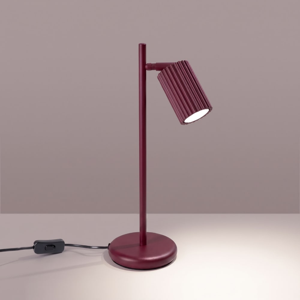 Lampe de bureau aluminium bourgogne h 43 cm — vue 4