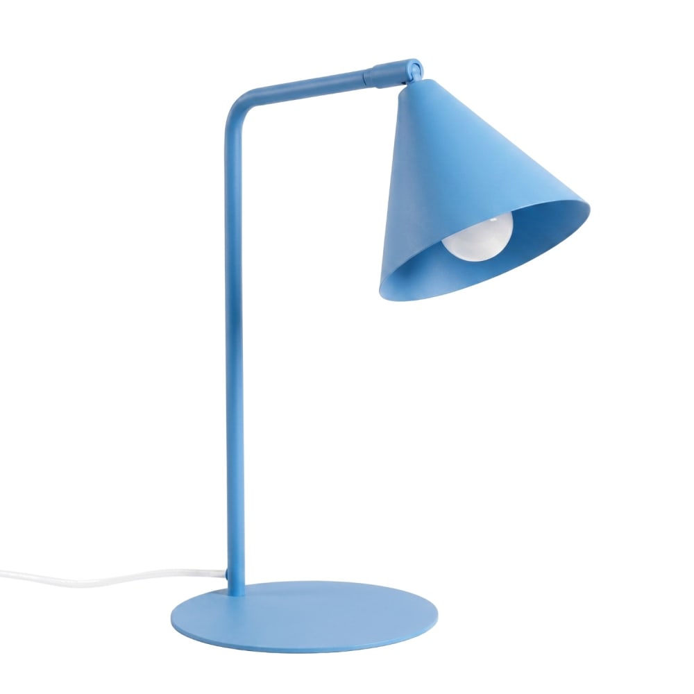 Lampe de bureau acier bleu ciel h 35 cm Lampe de bureau acier bleu ciel h 35 cm