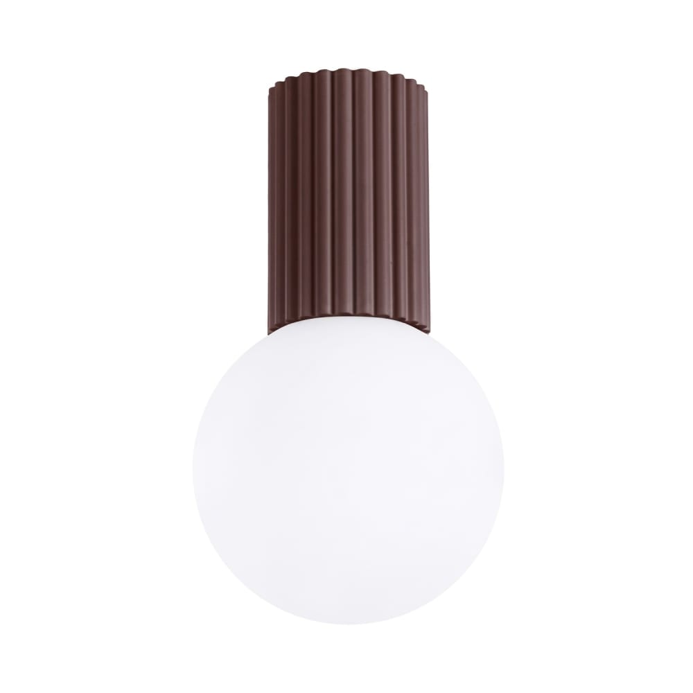 Plafonnier aluminium/verre brun h 21 cm
