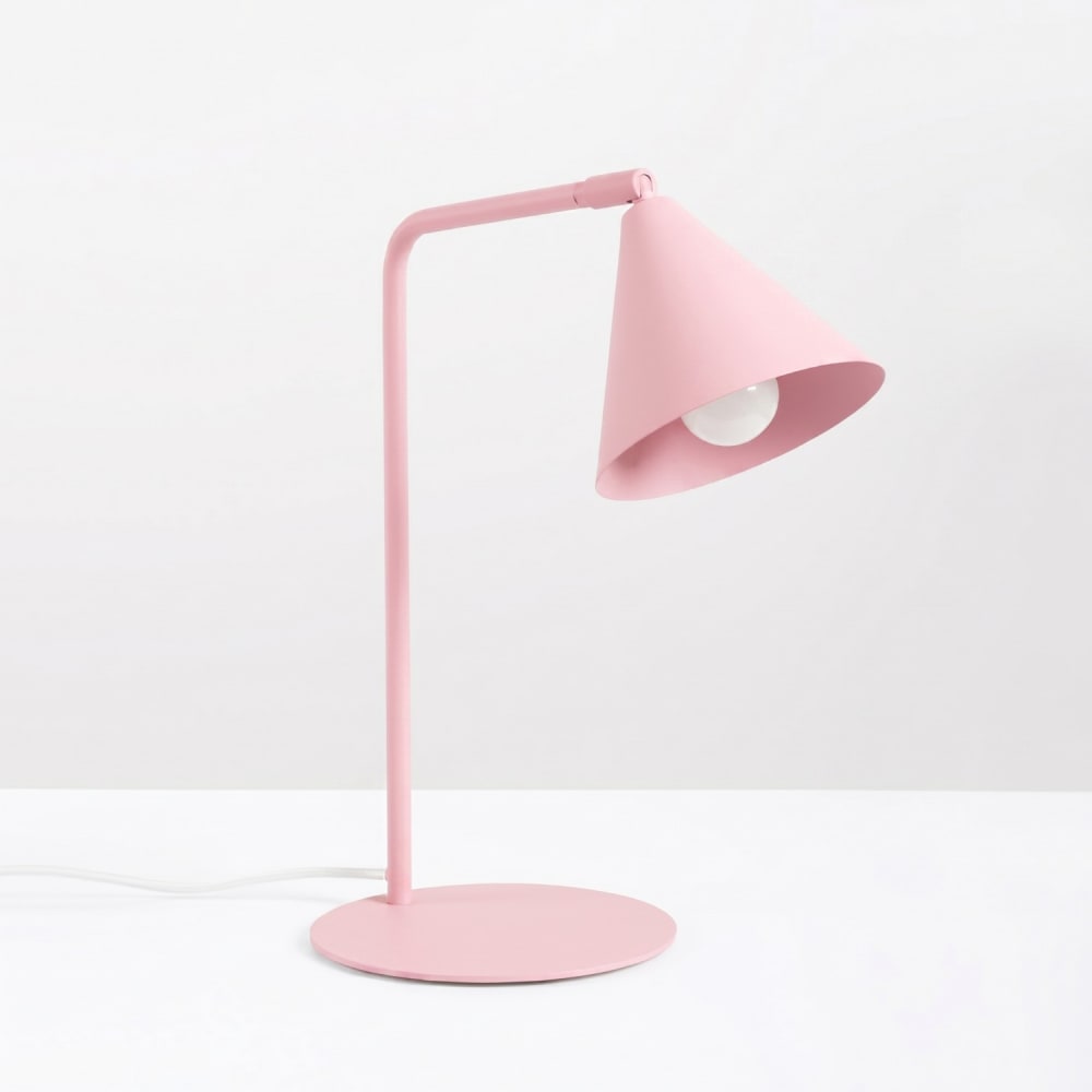 Lampe de bureau acier rose h 35 cm — vue 3