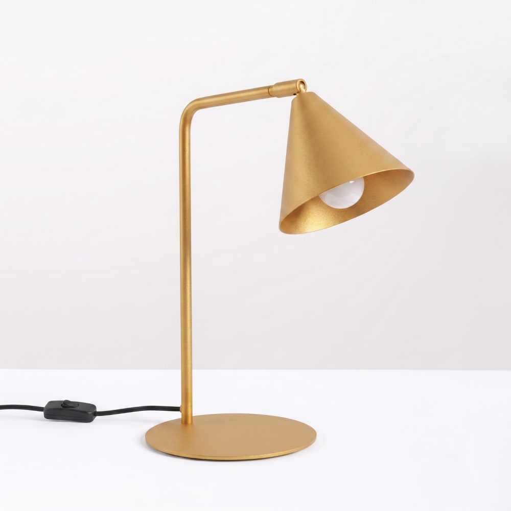 Lampe de bureau acier doré h 35 cm — vue 3