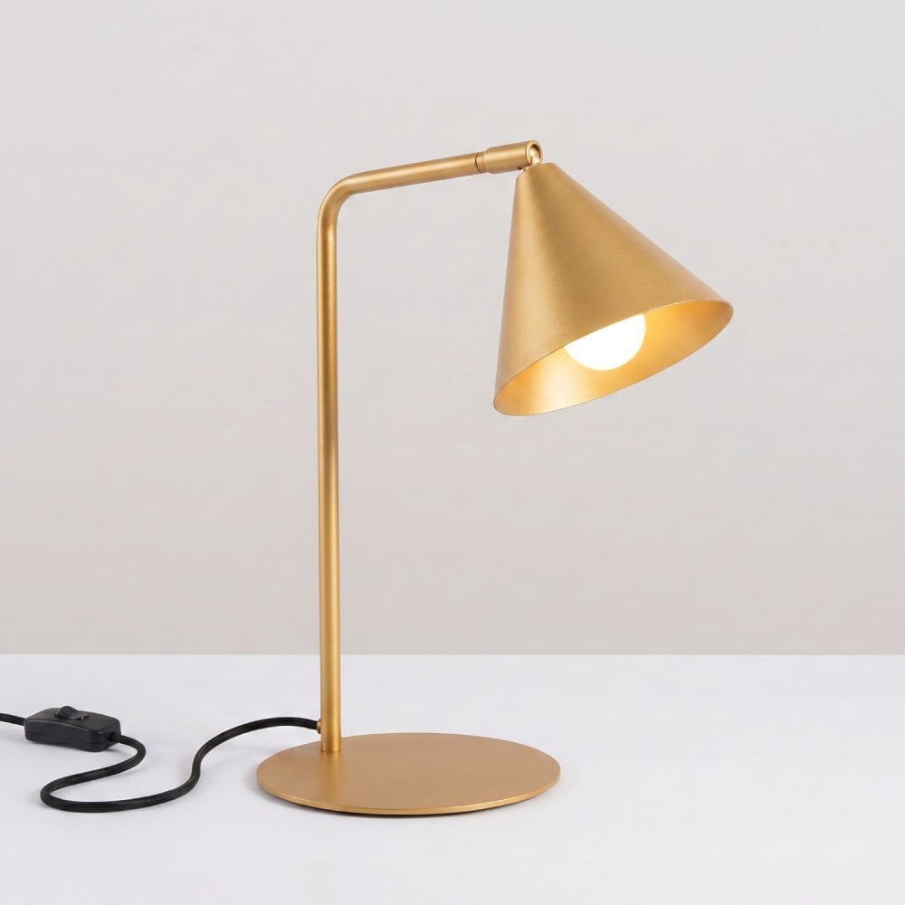 Lampe de bureau acier doré h 35 cm — vue 4
