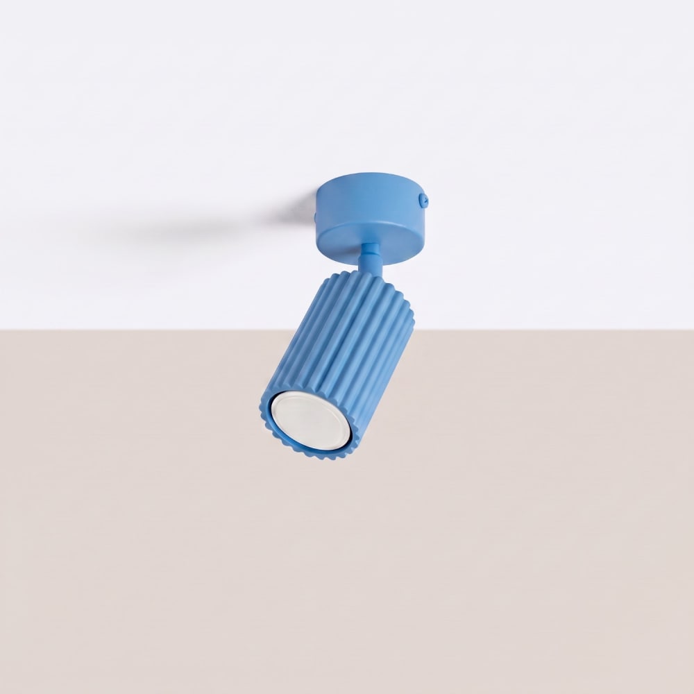 Plafonnier aluminium bleu ciel h 18 cm — vue 3