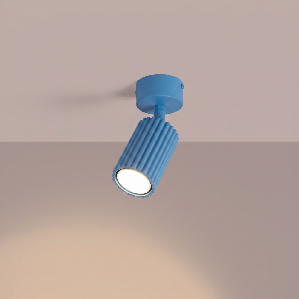 Plafonnier aluminium bleu ciel h 18 cm — vue 4