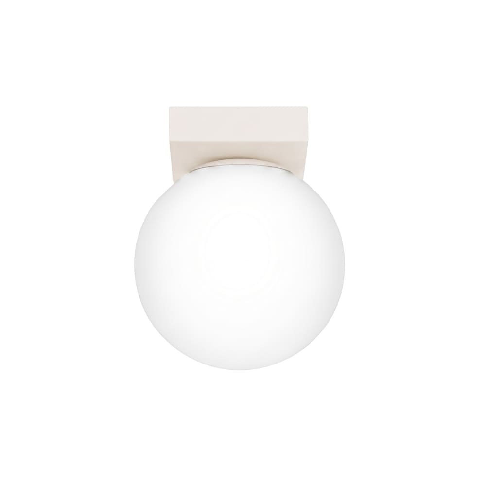 Plafonnier acier/verre beige h 14.5 cm