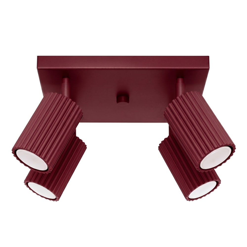 Plafonnier aluminium bourgogne h 16.5 cm