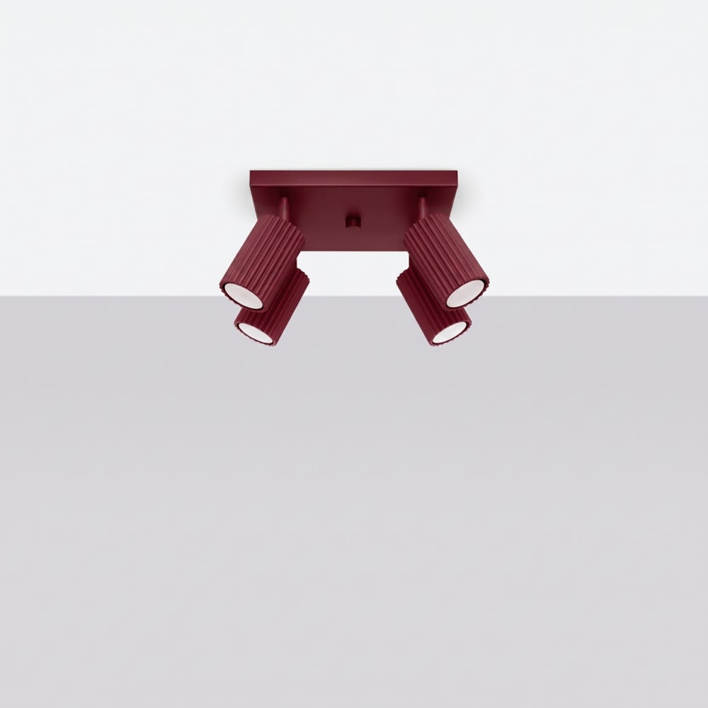 Plafonnier aluminium bourgogne h 16.5 cm — vue 3