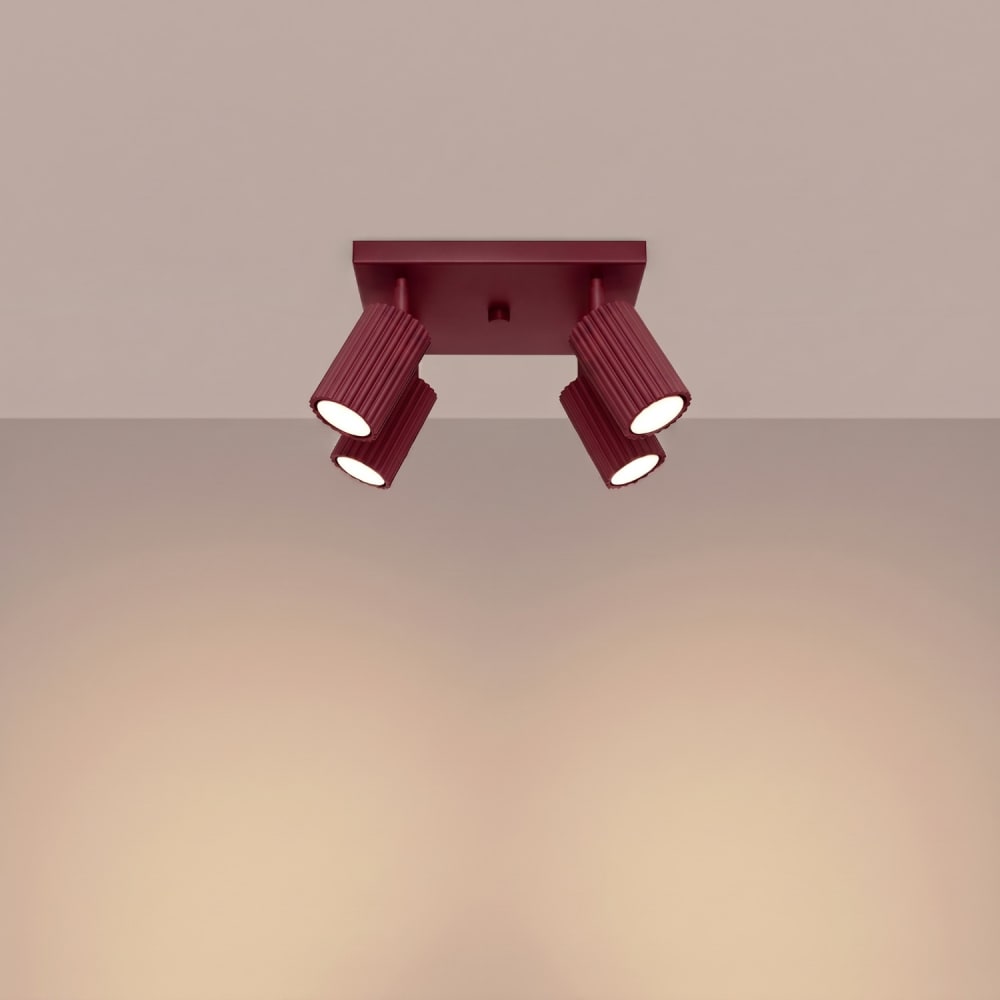 Plafonnier aluminium bourgogne h 16.5 cm — vue 4