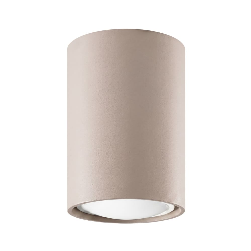 Plafonnier acier taupe h 10 cm