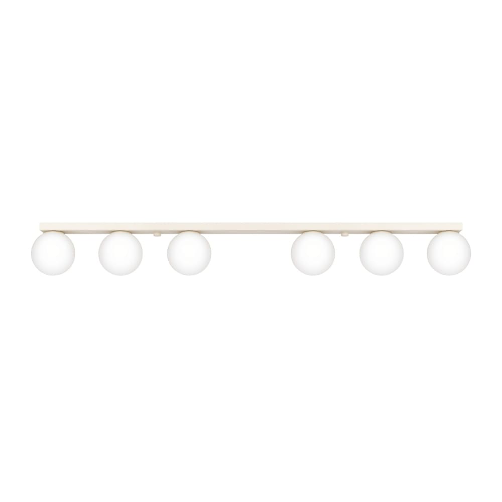 Plafonnier acier/verre beige h 14.5 cm