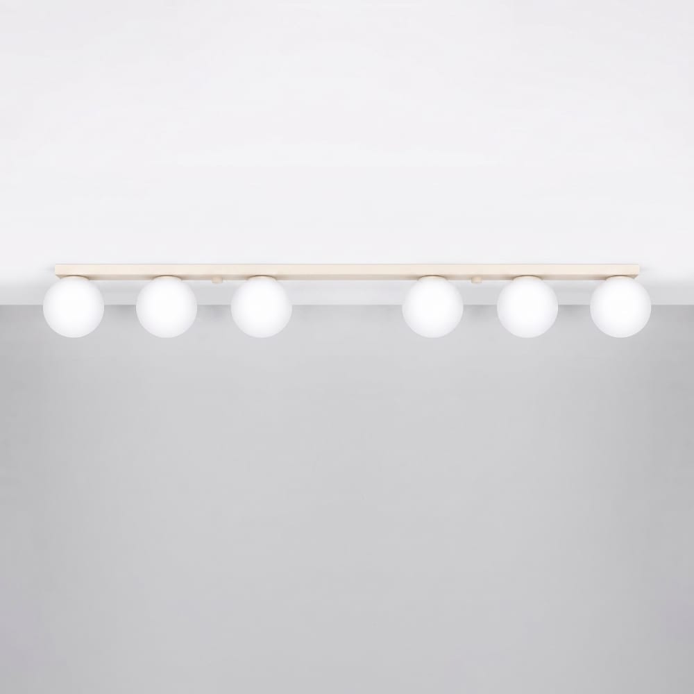 Plafonnier acier/verre beige h 14.5 cm — vue 3