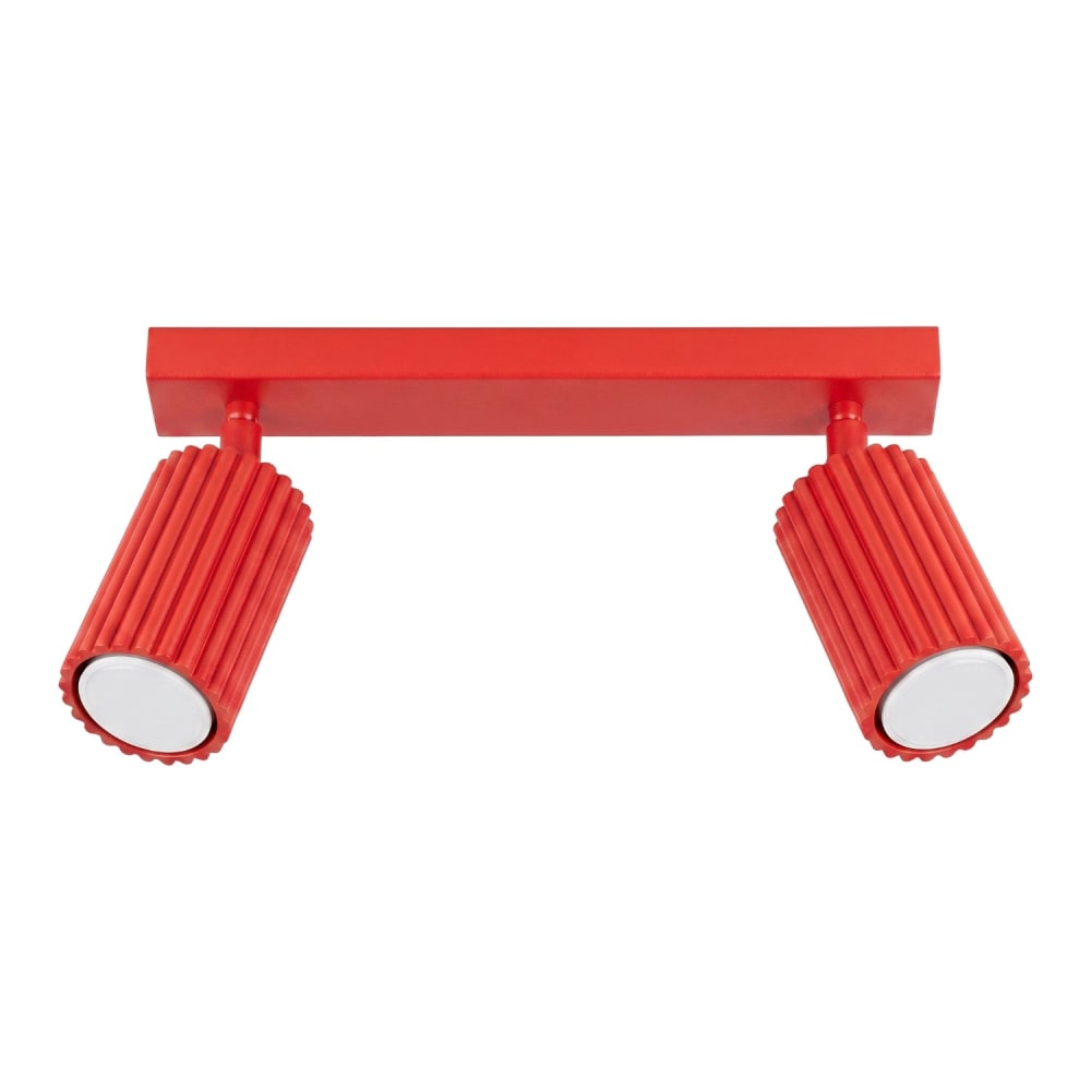 Plafonnier aluminium rouge h 16.5 cm