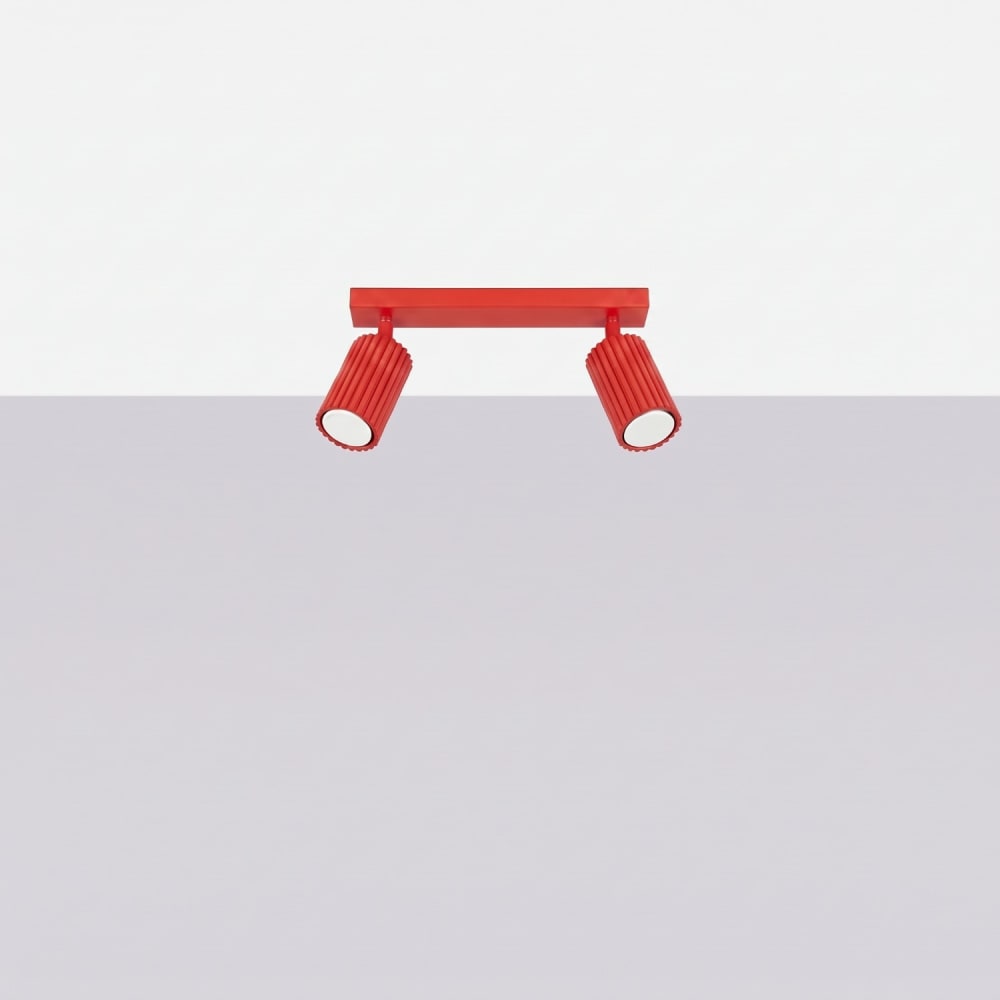 Plafonnier aluminium rouge h 16.5 cm — vue 3