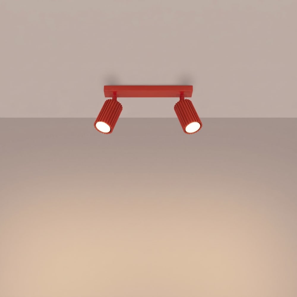 Plafonnier aluminium rouge h 16.5 cm — vue 4