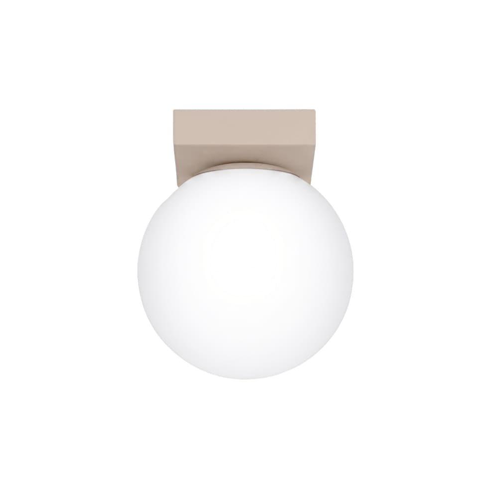 Plafonnier acier/verre taupe h 14.5 cm
