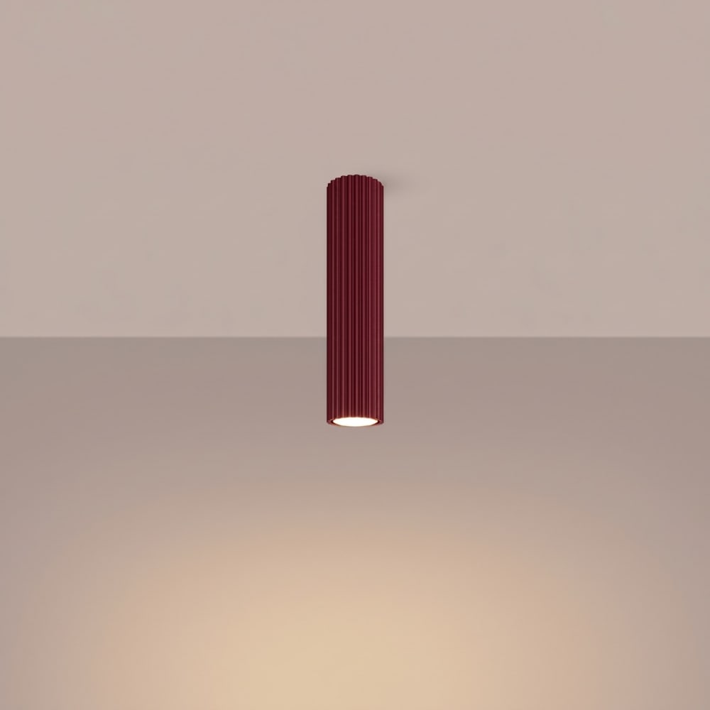 Plafonnier aluminium bourgogne h 30 cm — vue 4