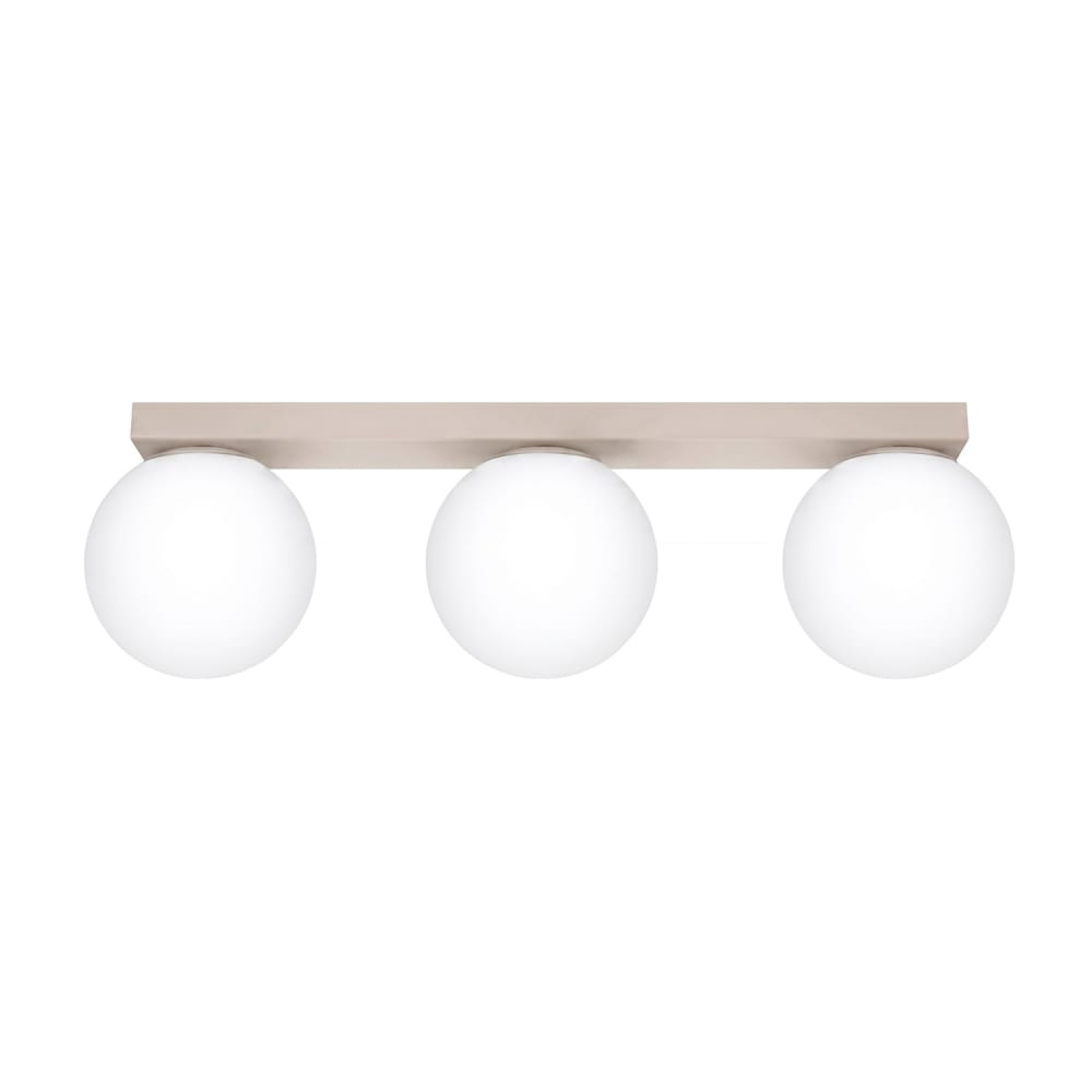 Plafonnier acier/verre taupe h 14.5 cm