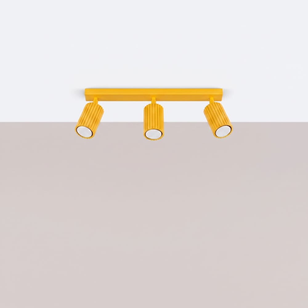 Plafonnier aluminium jaune h 16.5 cm — vue 3