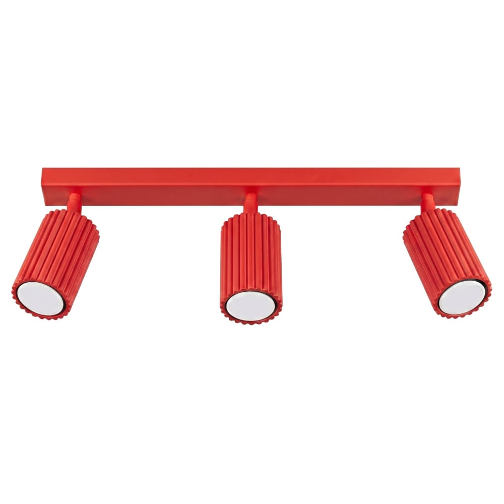 Plafonnier aluminium rouge h 16.5 cm