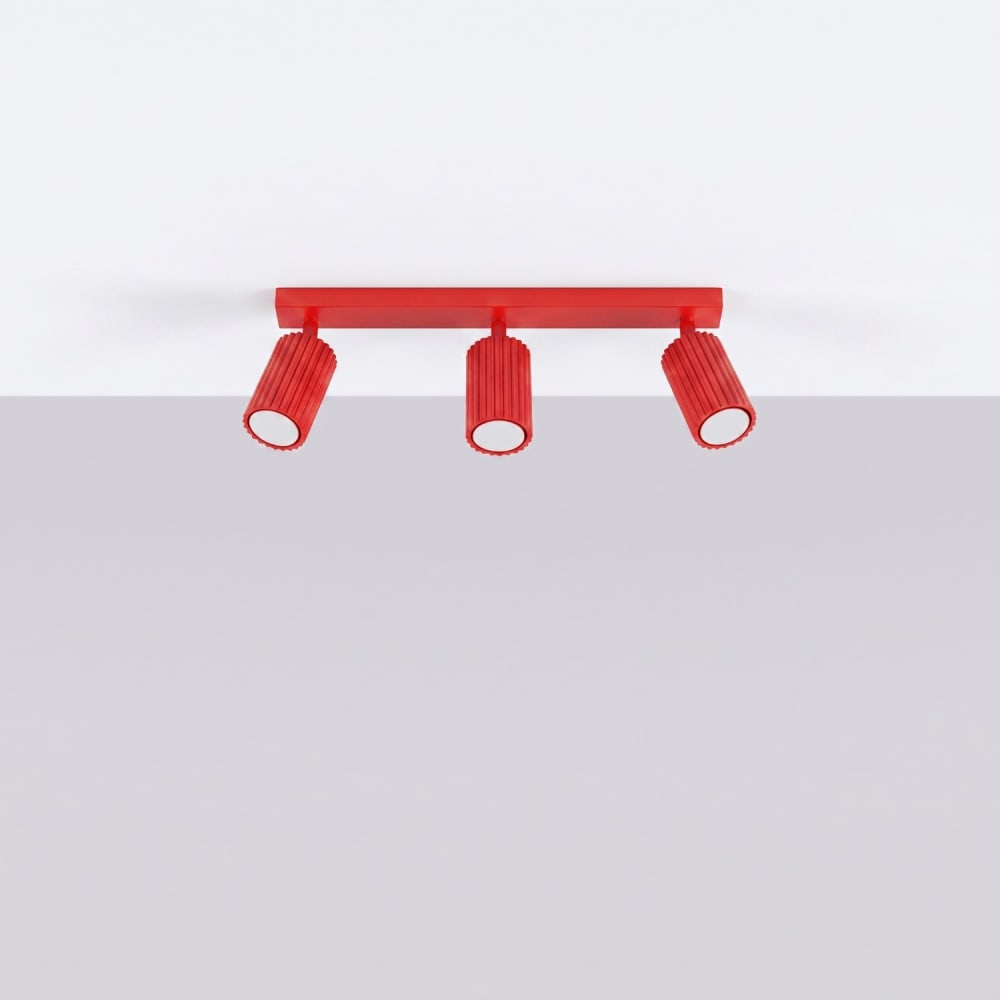 Plafonnier aluminium rouge h 16.5 cm — vue 3