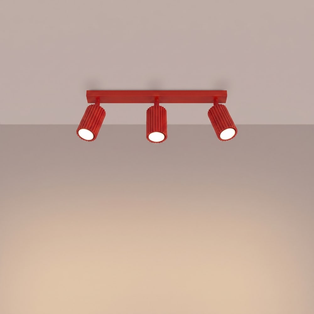 Plafonnier aluminium rouge h 16.5 cm — vue 4