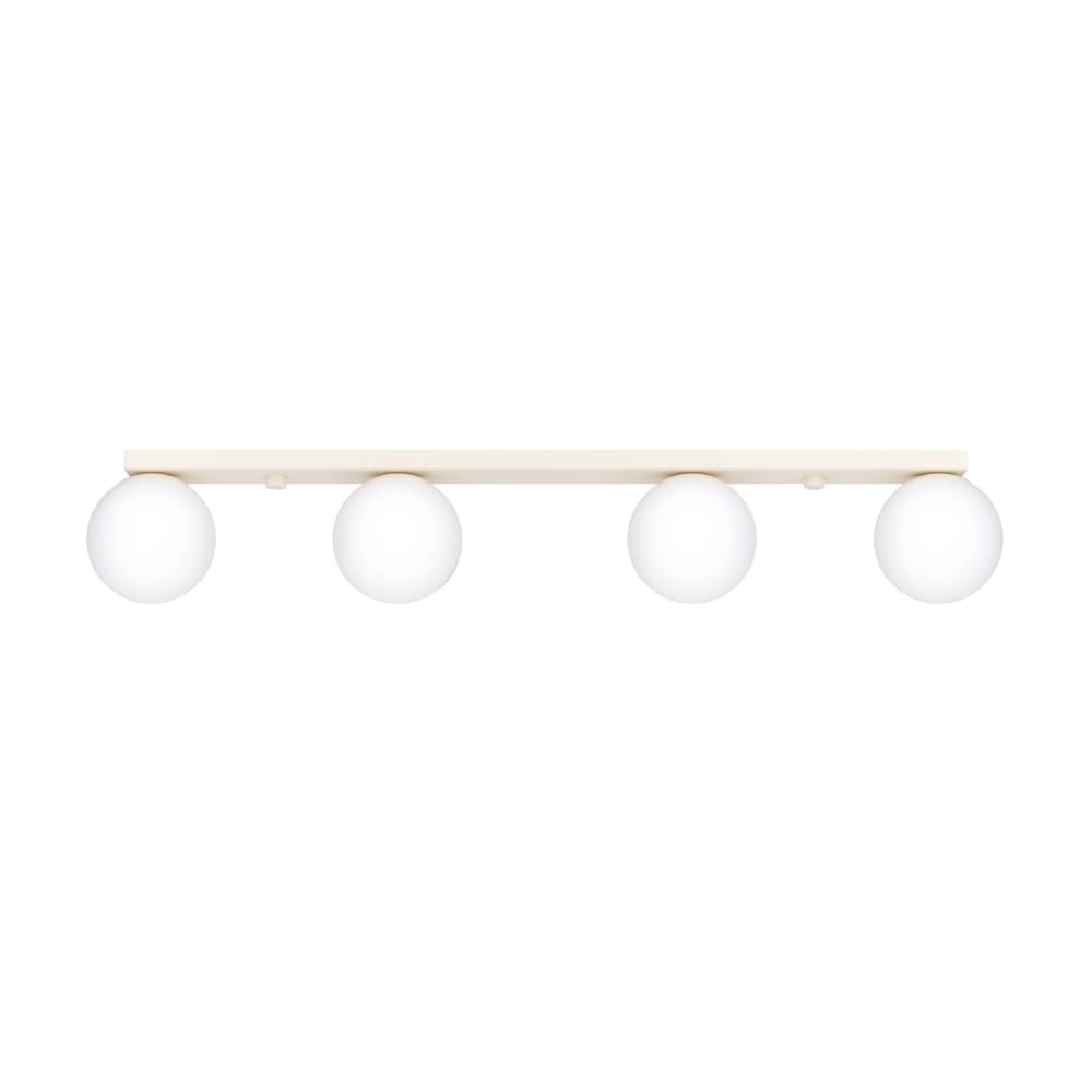 Plafonnier acier/verre beige h 14.5 cm
