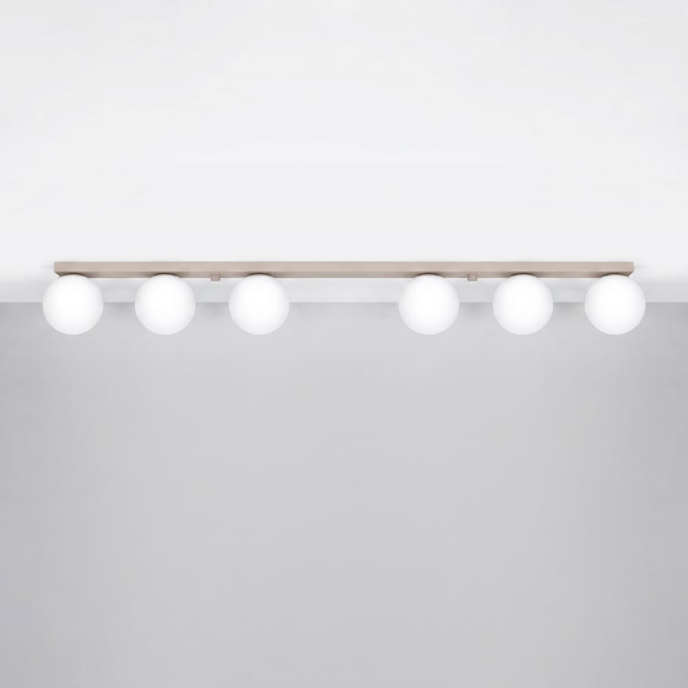 Plafonnier acier/verre taupe h 14.5 cm — vue 3