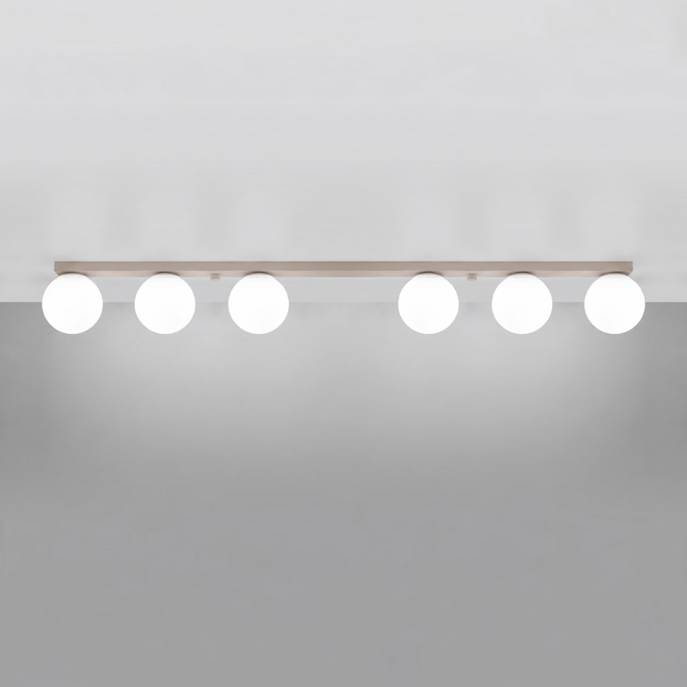 Plafonnier acier/verre taupe h 14.5 cm — vue 4