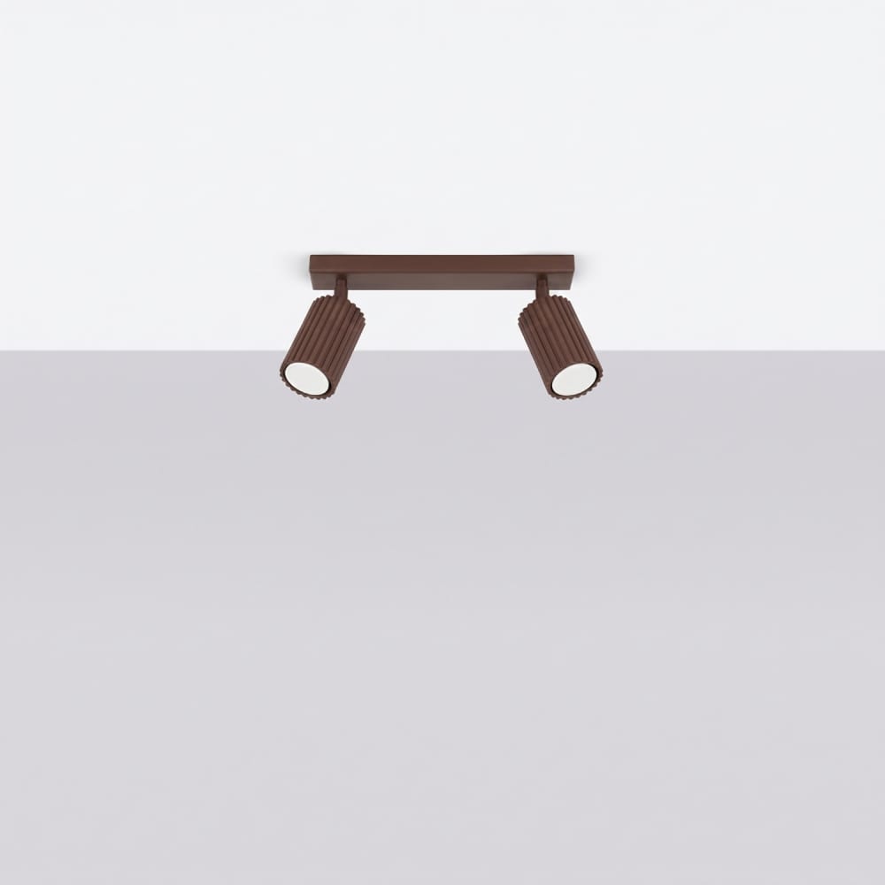Plafonnier aluminium brun h 16.5 cm — vue 3