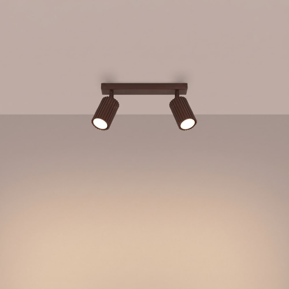 Plafonnier aluminium brun h 16.5 cm — vue 4