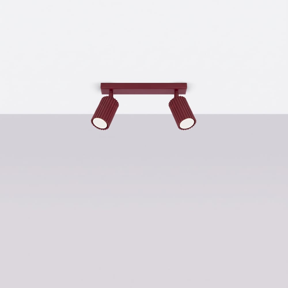 Plafonnier aluminium bourgogne h 16.5 cm — vue 3