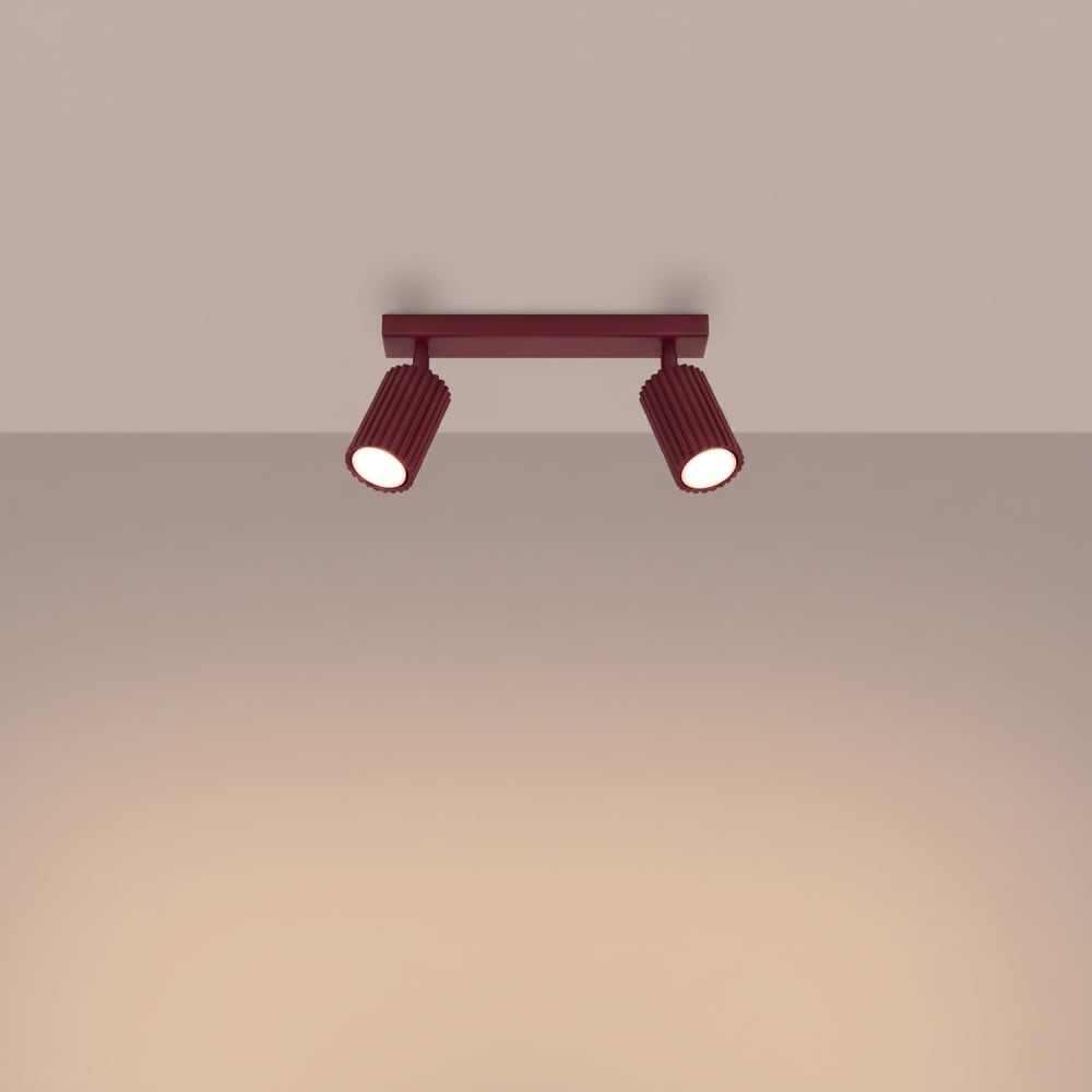Plafonnier aluminium bourgogne h 16.5 cm — vue 4