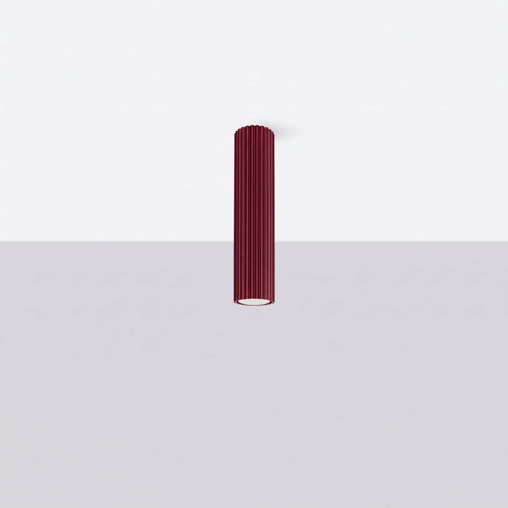 Plafonnier aluminium bourgogne h 40 cm — vue 3
