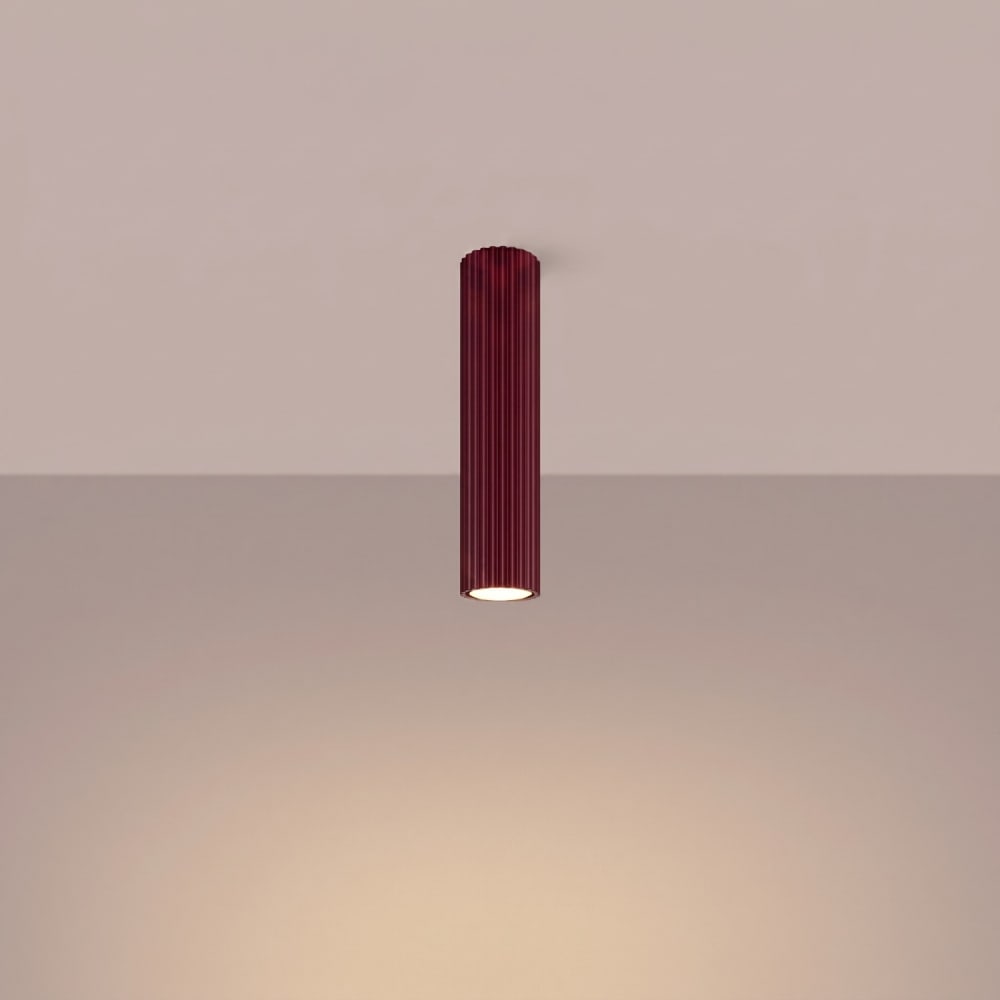 Plafonnier aluminium bourgogne h 40 cm — vue 4