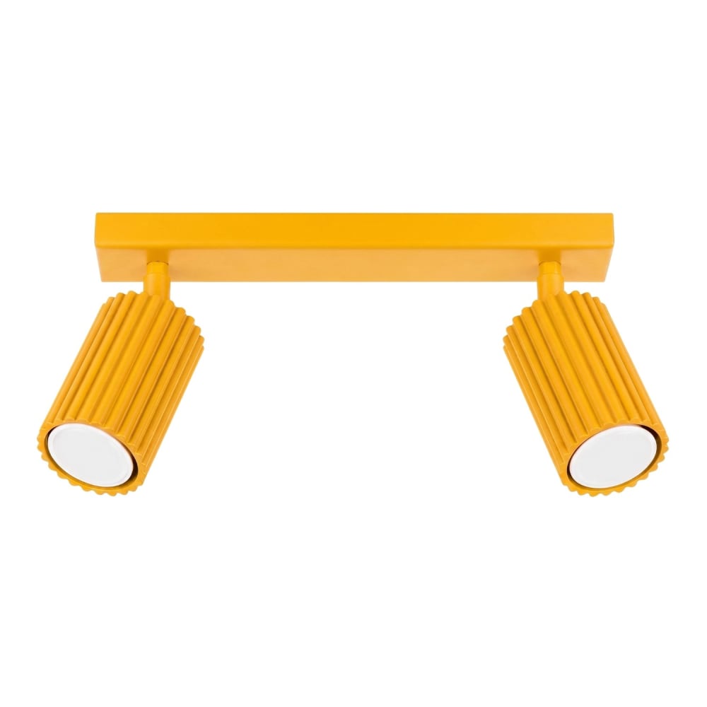Plafonnier aluminium jaune h 16.5 cm