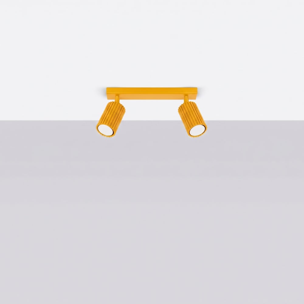 Plafonnier aluminium jaune h 16.5 cm — vue 3