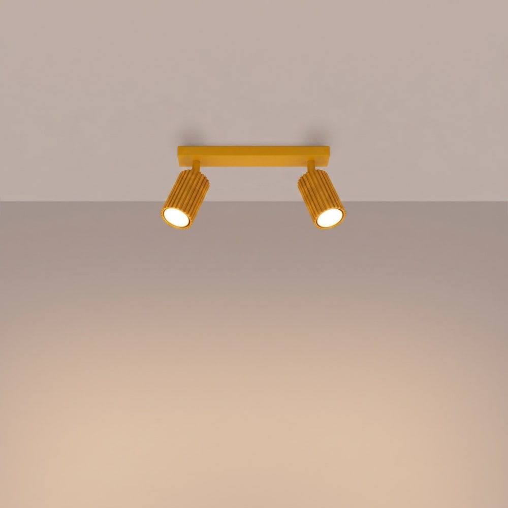 Plafonnier aluminium jaune h 16.5 cm — vue 4