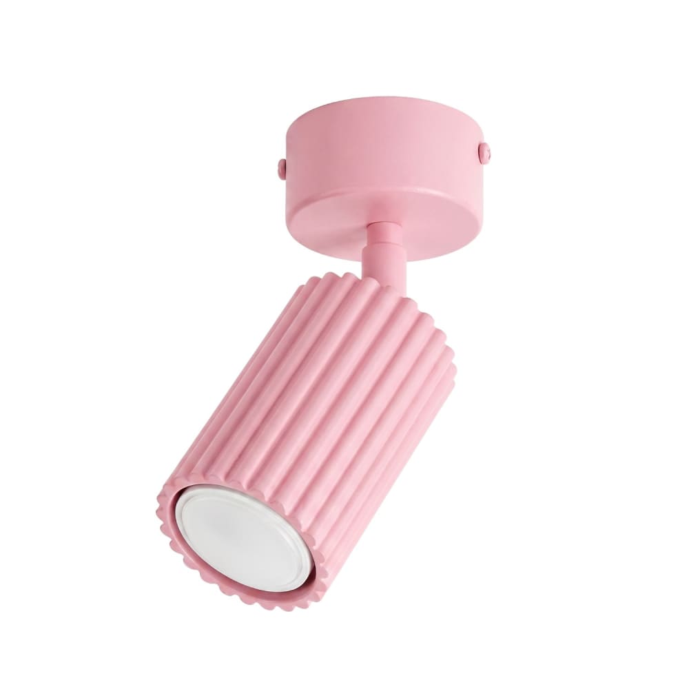 Plafonnier aluminium rose h 18 cm