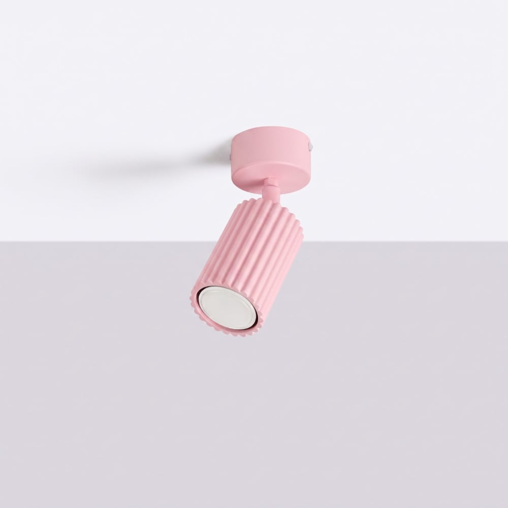 Plafonnier aluminium rose h 18 cm — vue 3