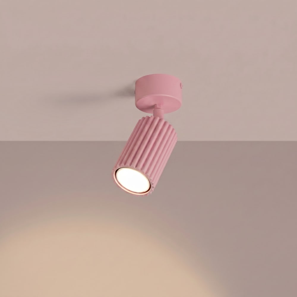 Plafonnier aluminium rose h 18 cm — vue 4