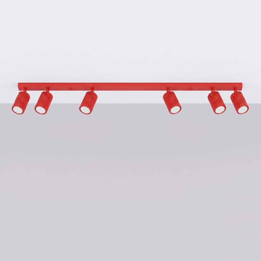 Plafonnier aluminium rouge h 16.5 cm — vue 3