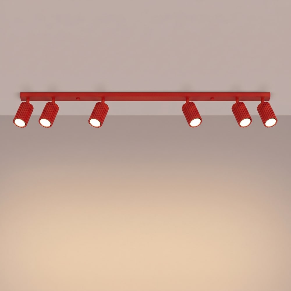 Plafonnier aluminium rouge h 16.5 cm — vue 4