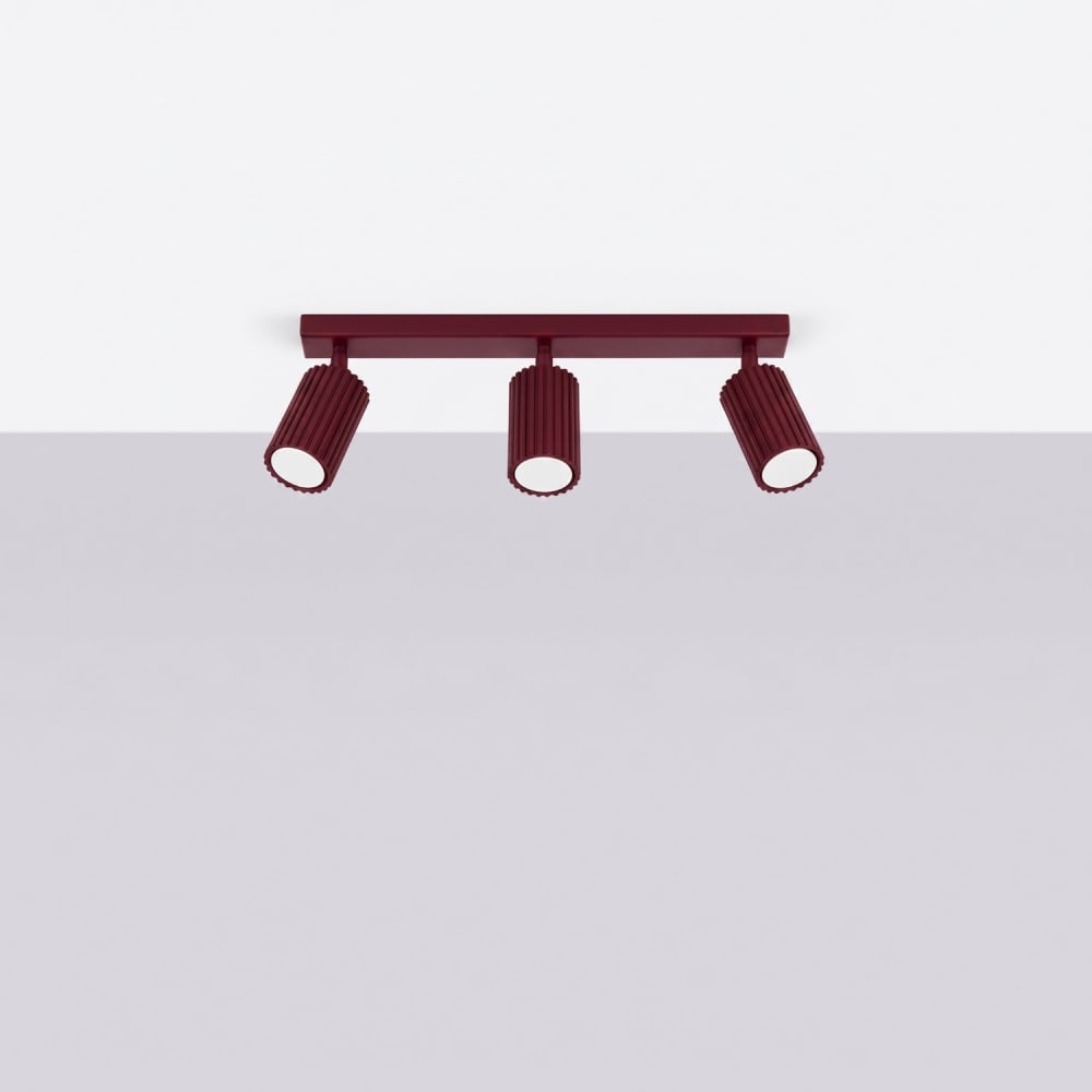 Plafonnier aluminium bourgogne h 16.5 cm — vue 3