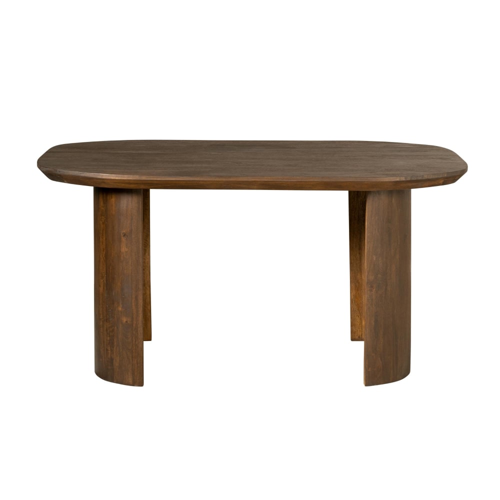 Bureau bois foncé à pieds courbes 150 cm Bureau bois foncé à pieds courbes 150 cm