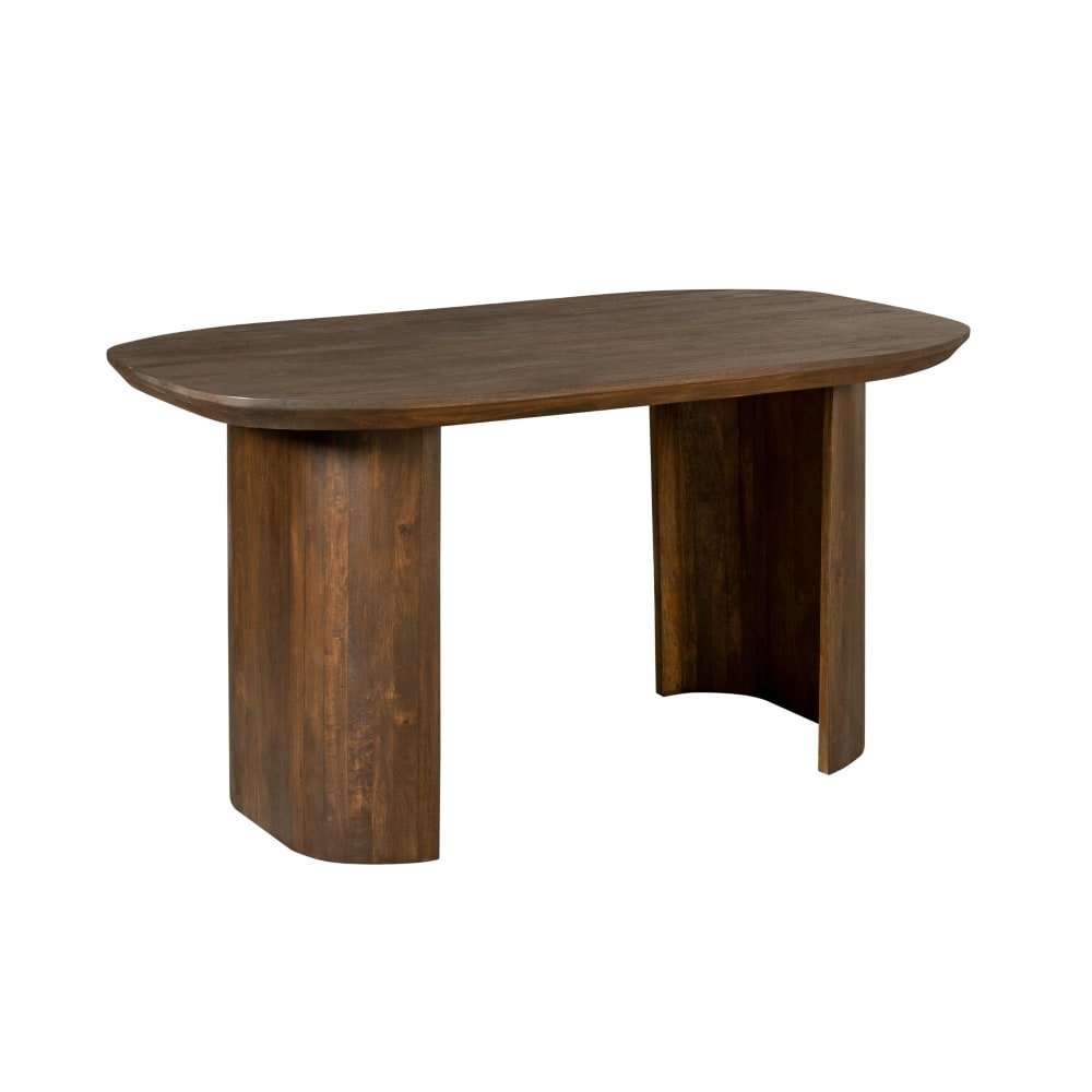 Bureau bois foncé à pieds courbes 150 cm