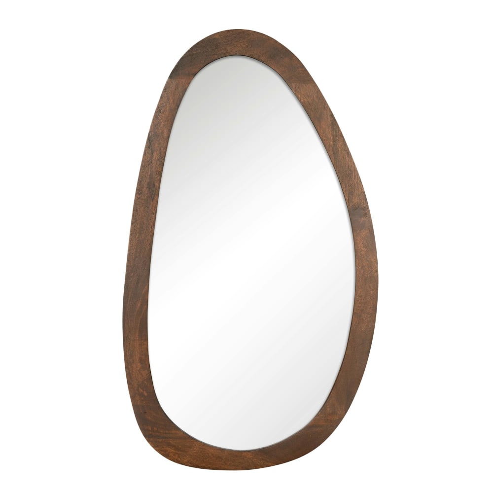 Miroir organique en bois marron 70 x 120 cm