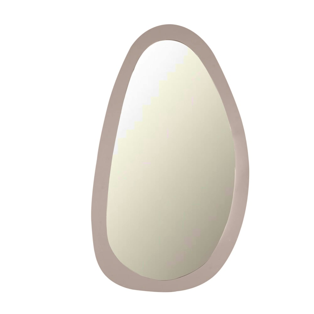 Miroir organique en bois sable 60 x 100 cm