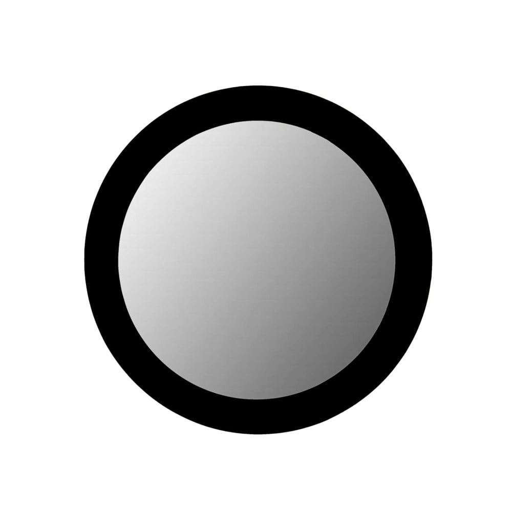 Miroir rond mural en bois noir d80 cm